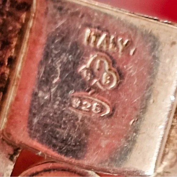 ITALIAN 925 STAMPED VINTAGEGE STERLINGG SILVER SHELL LINK BRACELET 71/2 “  LUXE - Picture 6 of 6